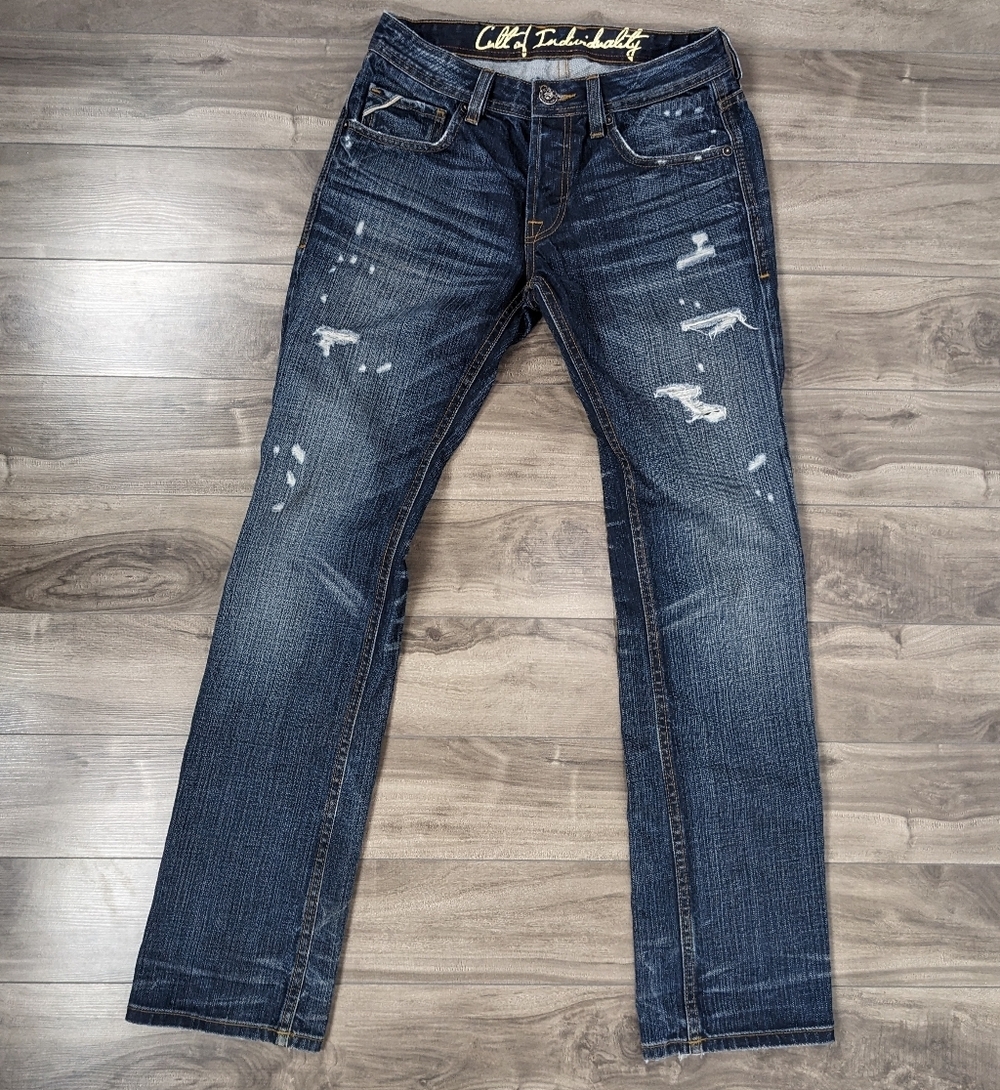 Cult of Individuality Rebel Straight Jeans Button Fly Size 30